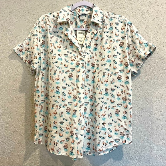 NWT Duluth Trading Company Women’s Printmaker Lightweight Popover Shirt - Picture 1 of 6